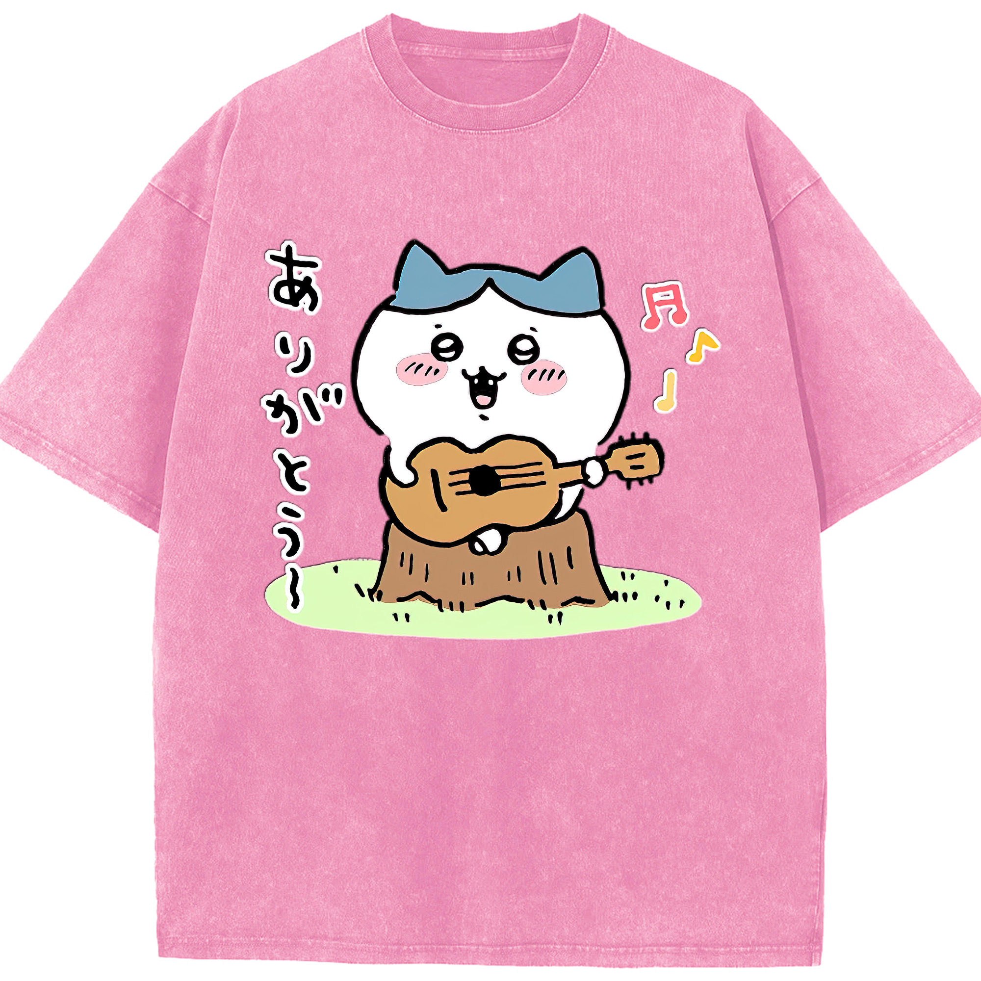 （画像用） ちいかわ ハチワレ Chii-kawa hachiware 綿100% ヴィンテージ風 半袖Tシャツ（フロントプリント）